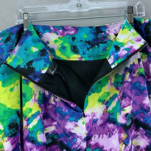 Lane Bryant Skirt Womens 24 Straight Purple Blue Knee Length Lined Back Zipper - Picture 4 of 11